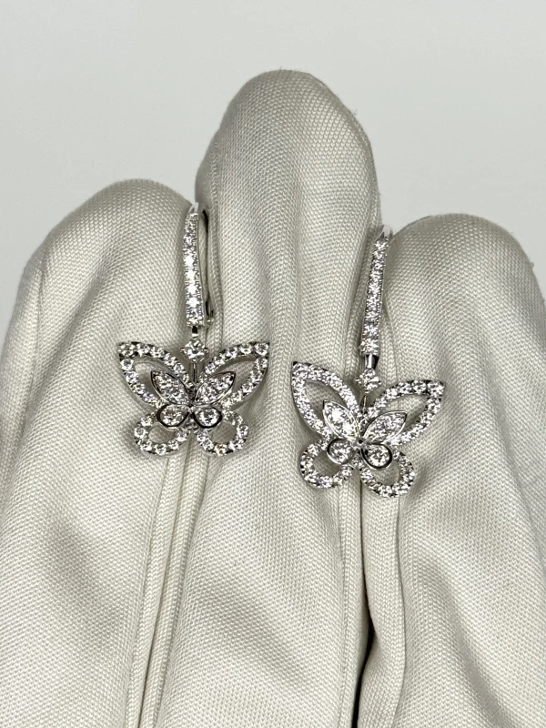 Graff BUTTERFLY SILHOUETTE DIAMOND DROP EARRINGS RGE1617 4