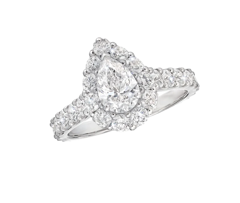 Pear Shape Diamond 1.00 ct G/VVS2 ct Ring (SIZE 51) GIA EXEX