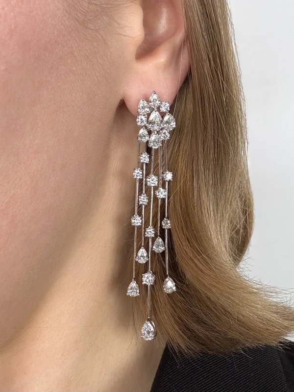 GRAFF WATERFALL EARRINGS DIAMONDS 11.25 CT RGE576 2