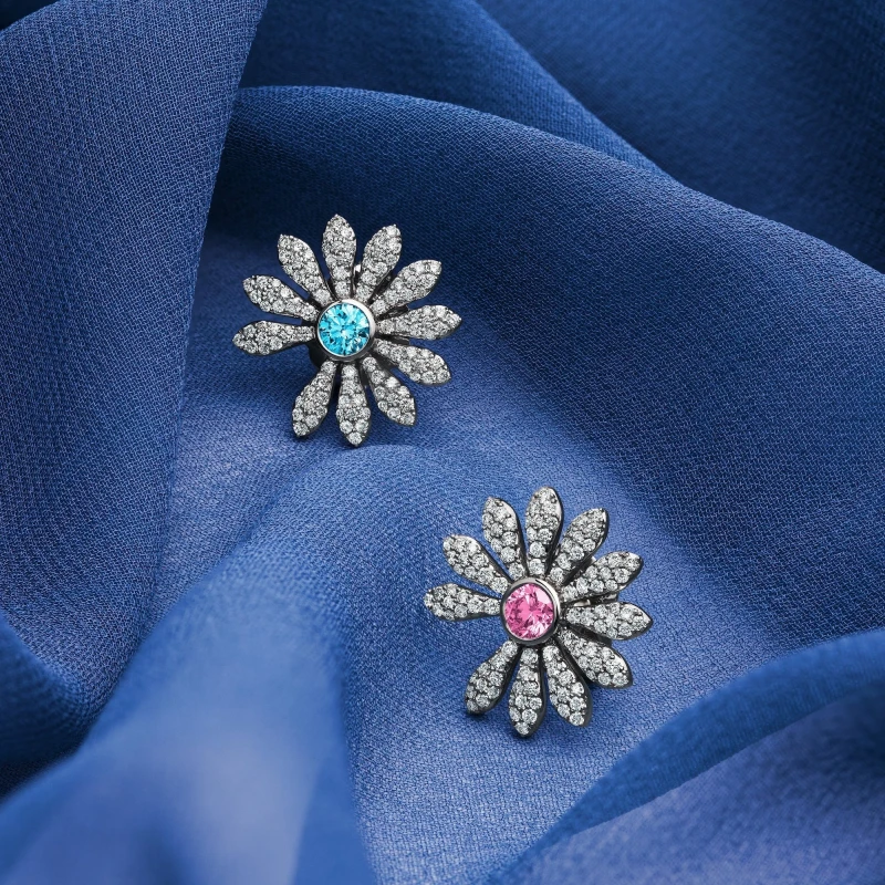 Jacob & Co Jacob & Co. X PEACEMINUSONE Pink/Blue Topaz And Pavé Earrings ER-GG-BPT 3