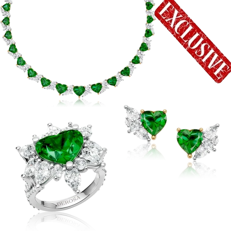 HEART EMERALD 58.18 VIVID GREEN RIVIERA SET