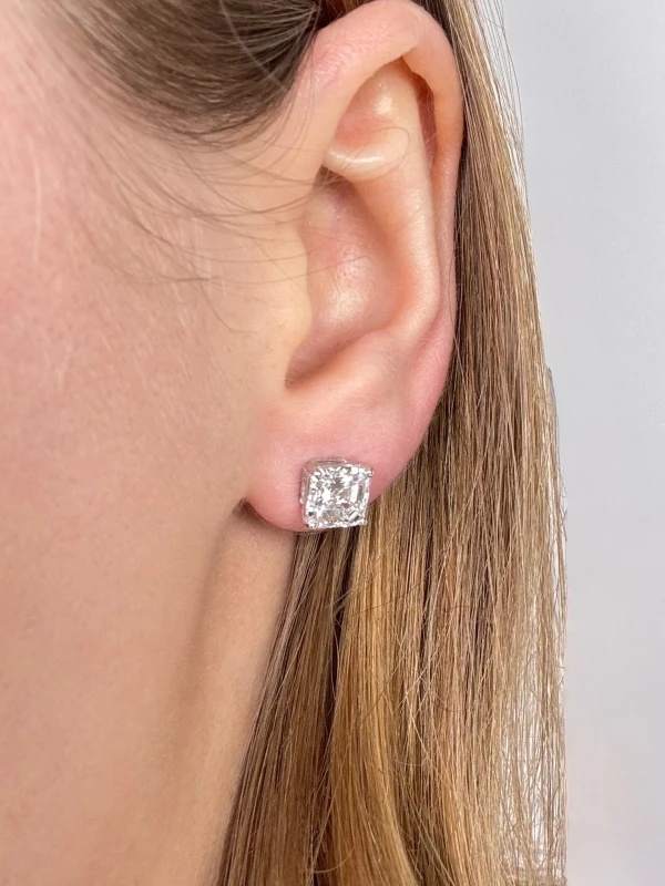 No name ASHER DIAMOND 2.02 - 2.02 CT E/VS2 EARRINGS (GIA) NN2.02-2.02 2
