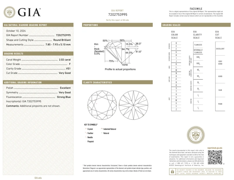 Earrings without a brand ROUND DIAMOND 2.01-2.02 CT E-F/VS1 EARRINGS (GIA) NN2.01-2.02CT E-F/VS1 3