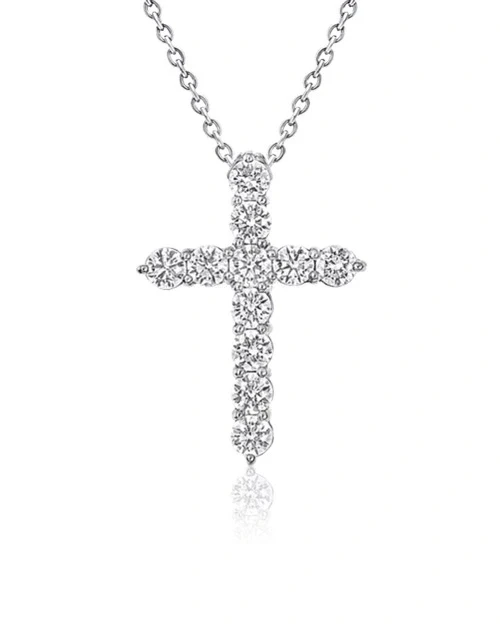 ROUND DIAMOND 3.33 CT F-H/VVS CROSS PENDANT