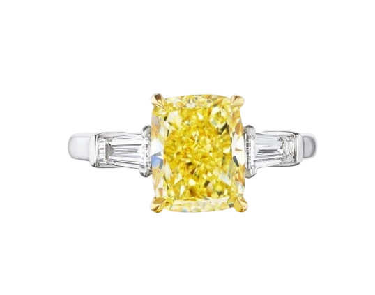 Earrings without a brand CUSHION DIAMOND 5.01 CT FANCY LIGHT YELLOW/VS1 RING (GIA) EXEX NN5.01CT 1
