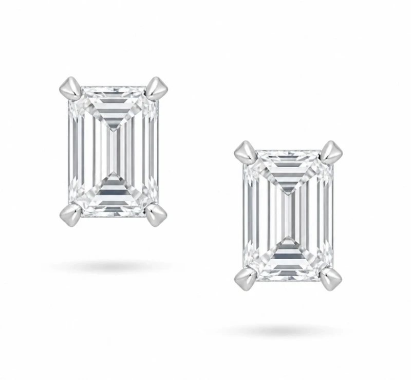 EMERALD DIAMOND EARRINGS 1.60 CT