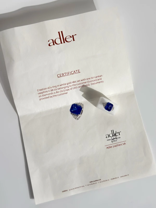 Adler SAPHIRE 11.88 CT RING (SIZE 52) ADLER1030 5