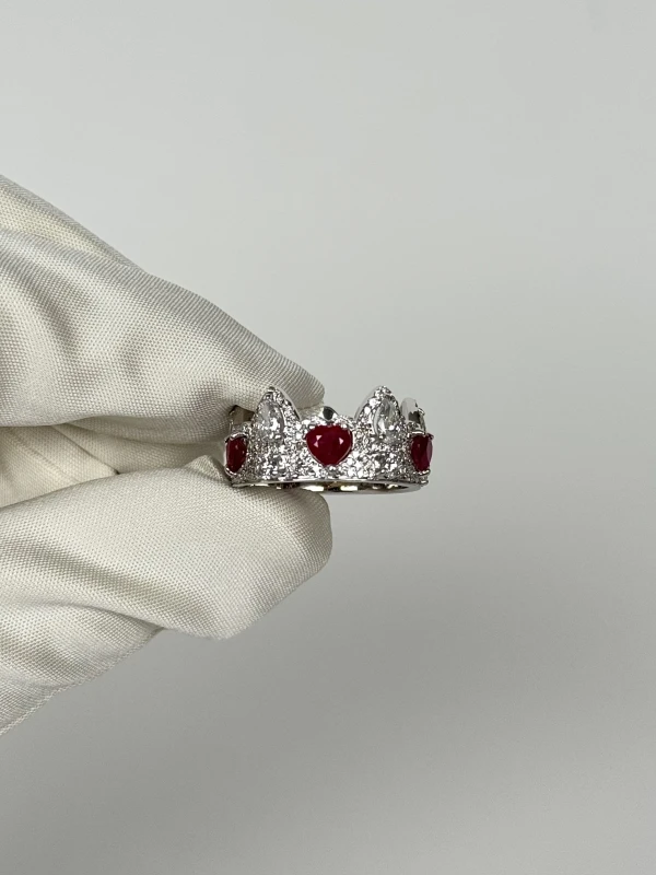 No name DIAMOND AND RUBY CROWN RING crown57 2