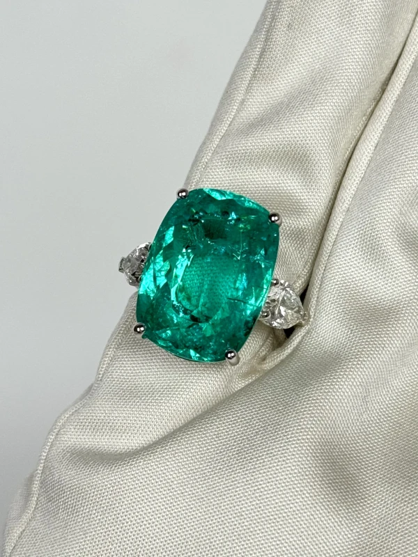 Earrings without a brand PARAIBA TOURMALINE 19.94 CT NEON RING, MOZAMBIQUE (GIA/GRS) NN19.94CT 4