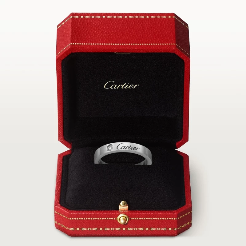 Cartier C DE CARTIER WEDDING BAND, PLATINUM, 1 DIAMOND B4051352 2