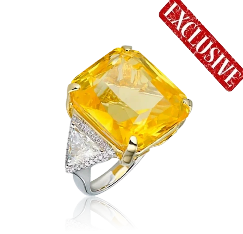 YELLOW  SAPPHIRE 61.47 CT RING (SIZE 56)