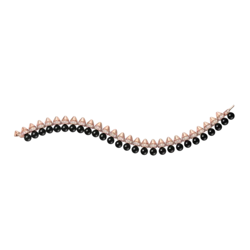 CLASH DE CARTIER BRACELET, FLEXIBLE, ONYX, EXTRA-LARGE MODEL, DIAMONDS (SIZE 17)