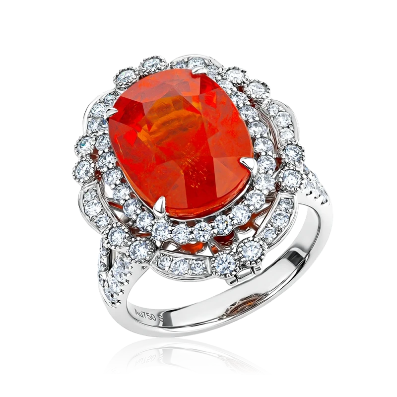 NATURALE SPESSARTITE GARNET 10.58 CT RING (SIZE 53)