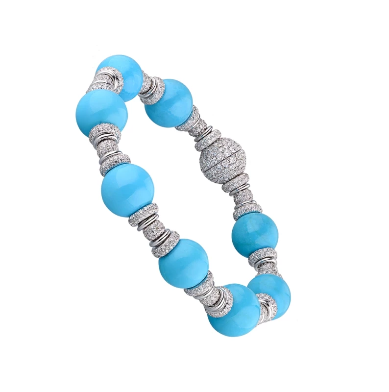 ORLOV JEWELRY TURQUOISE SET- EARRINGS & BRACELET orlovset081124 4