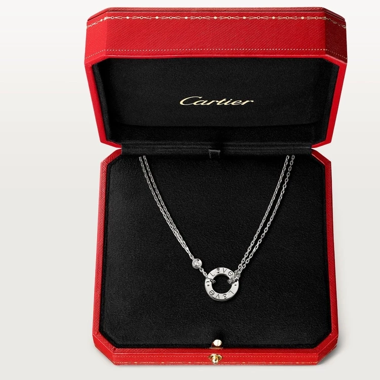 Cartier LOVE NECKLACE, 2 DIAMONDS, WHITE GOLD B7219400 2