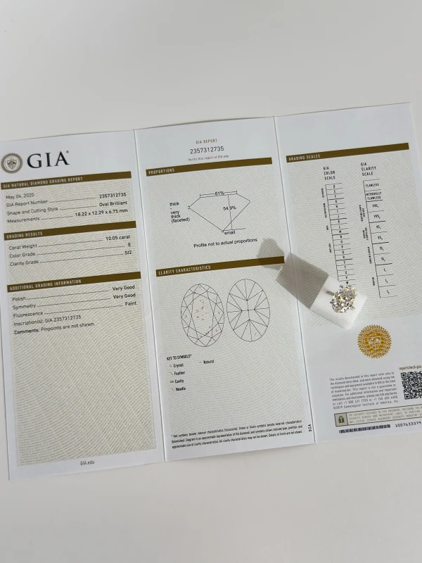 Earrings without a brand OVAL DIAMOND 10.05 CT E/SI2 RING (GIA) NN10.05 CT E/SI2 (GIA) 5