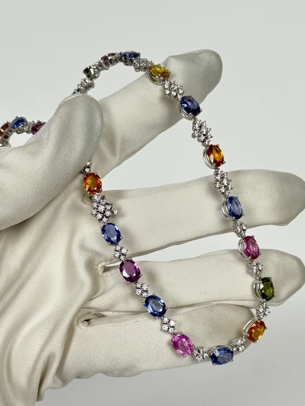 VERDI JEWELLERY КОЛЬЕ С ЦВЕТНЫМИ САПФИРАМИ 36.54 CT (A77B)/(A66C) 3