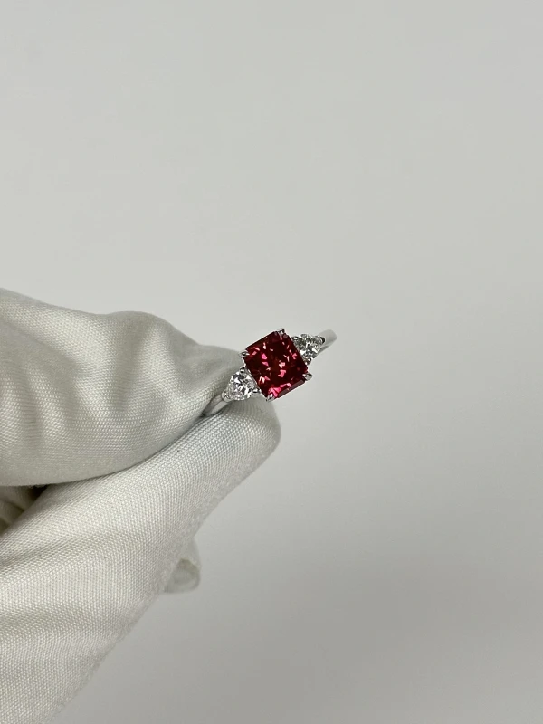 СЕРЬГИ NO NAME RADIANT DIAMOND 1.69 CT FANCY DEEP REDDISH PURPLE*/VS2 RING (SIZE 54) NN1.69CT 3