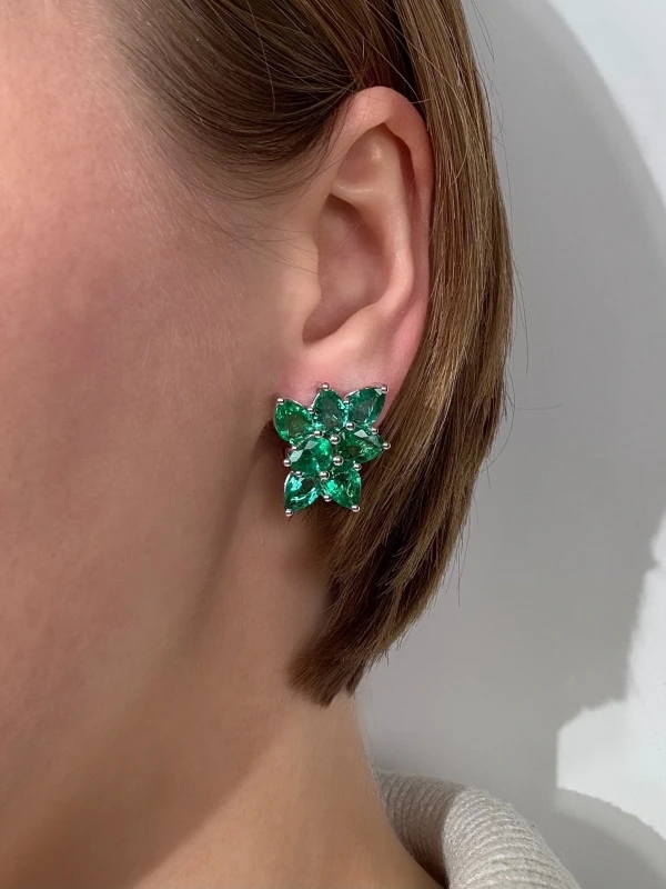 VERDI JEWELLERY СЕРЬГИ С ИЗУМРУДАМИ 12.11 CT A91G 2