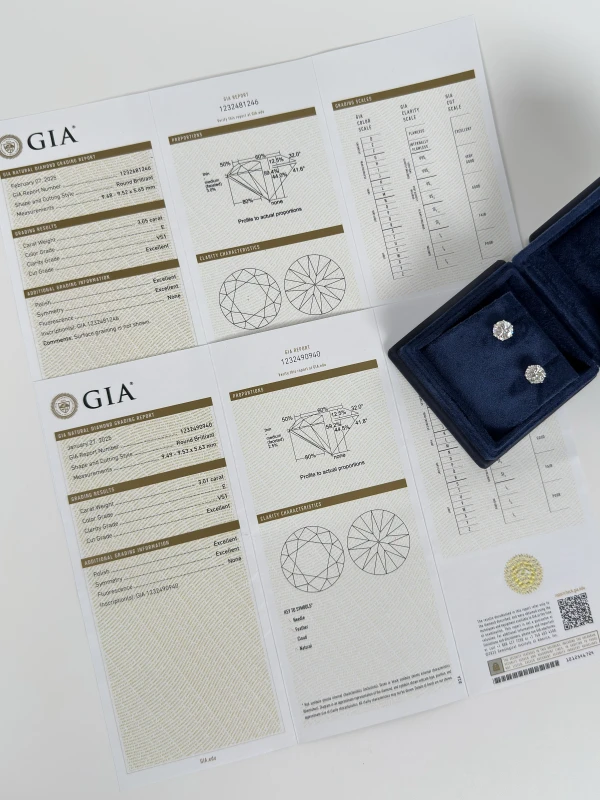 СЕРЬГИ NO NAME СЕРЬГИ С БРИЛЛИАНТАМИ 3.01-3.05 E/VS1 (GIA) 3.01-3.05 E/VS1 (GIA) 6