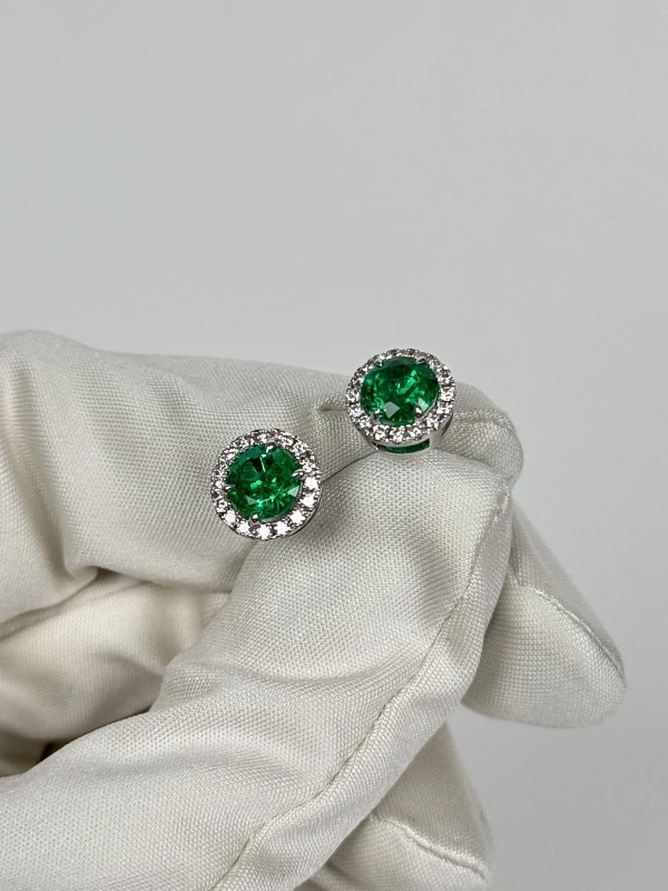 DeRosa EMERALD EARRINGS 0.99 - 1.28 CT VIVID TO INTENSE GREEN E468228 3
