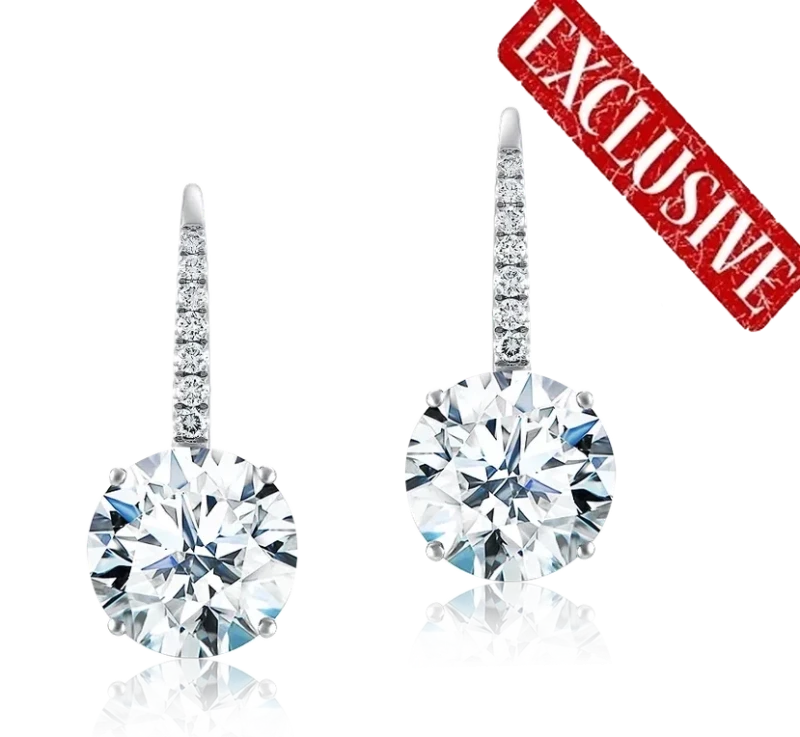 No name ROUND DIAMONDS 5.14 - 5.30 CT D/FLAWLESS EARRINGS (GIA) EXEXEX NN5.14-5.30 1