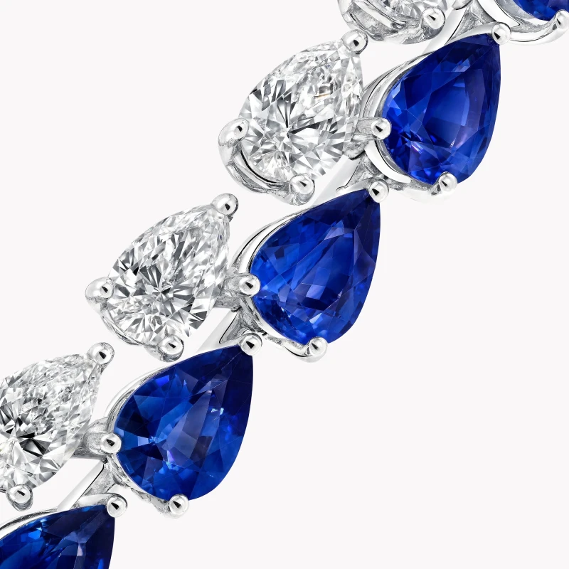 Graff Pear Shape Sapphire and Diamond Bracelet (SIZE 18) RGB294 3