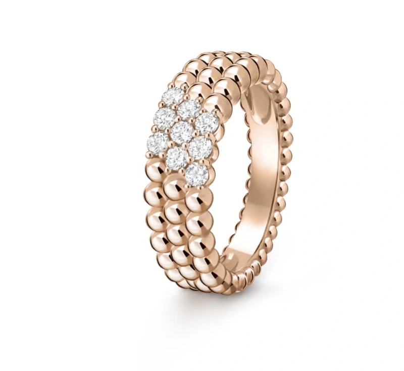 Perlée diamonds ring, 3 rows (SIZE 53)