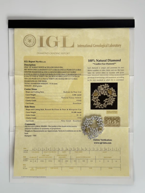 RalfDiamonds MIXCUT 13.14 CT BROOCH RDbrooch 4