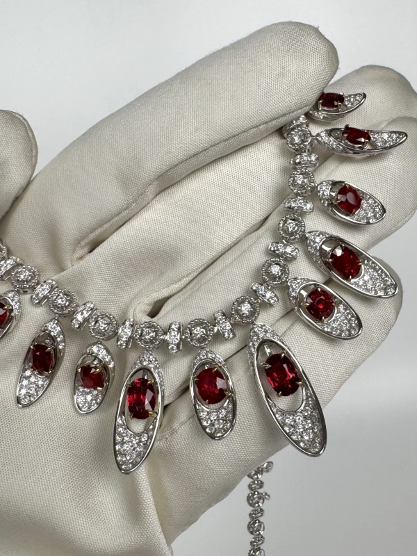 No name OVAL RUBY 16.04 CT NECKLACE NN 16.04CT 6