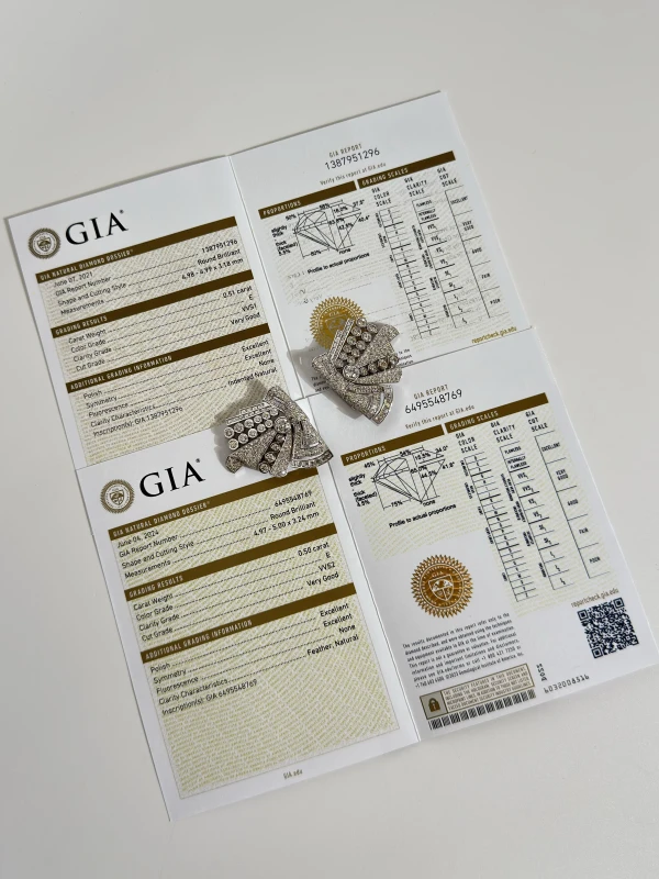 DeRosa DIAMOND 8.52 CT CUFFLINKS - BROOCH (GIA) Z31418104B 6