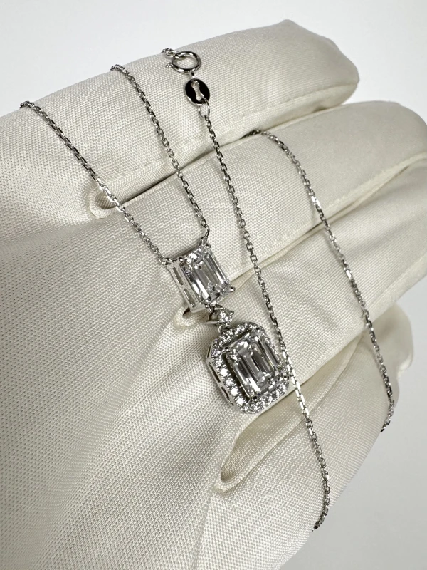 СЕРЬГИ NO NAME EMERALD DIAMOND 2.03 CT E/VVS1 PENDANT (GIA) 251924 3