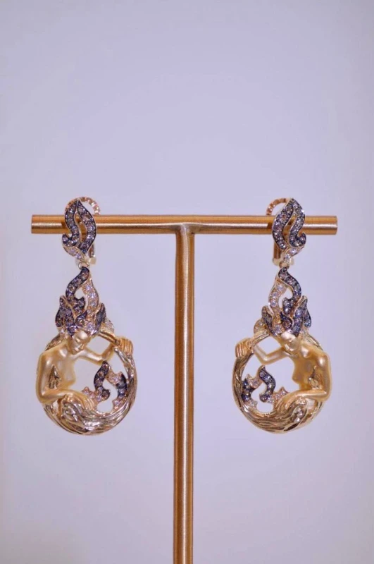 MAGERIT New Fire Diosa DIAMOND PAVE SET, YELLOW GOLD SET Earrings/Necklace 6