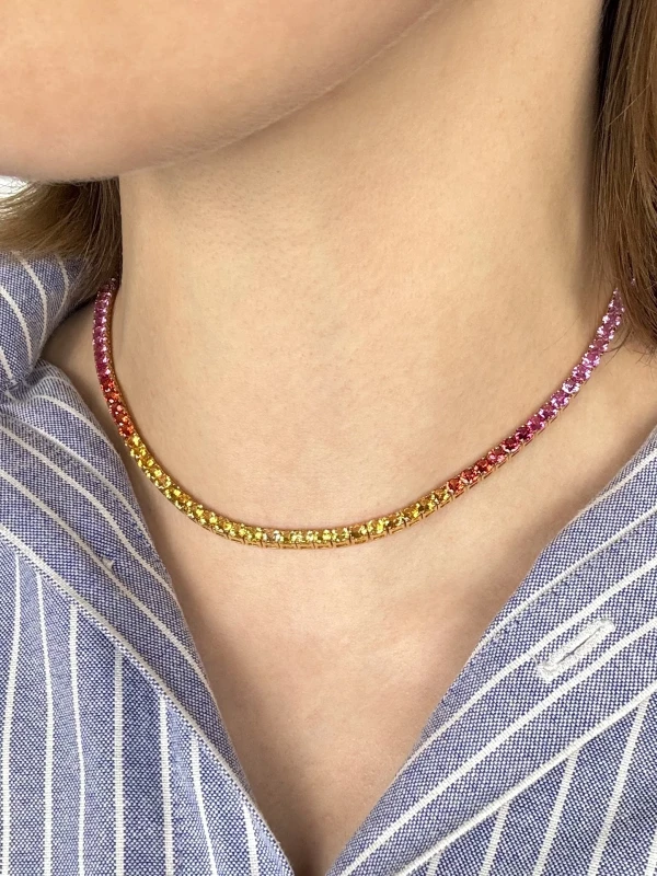DeRosa MULTICOLOR SAPPHIRE 21.68 CT NECKLACE (SIZE 40) N339496 2