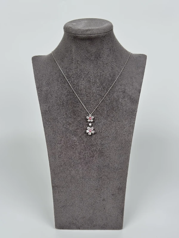 Graff DOUBLE FLOWER DIAMOND & RUBY SET GE/GD 2