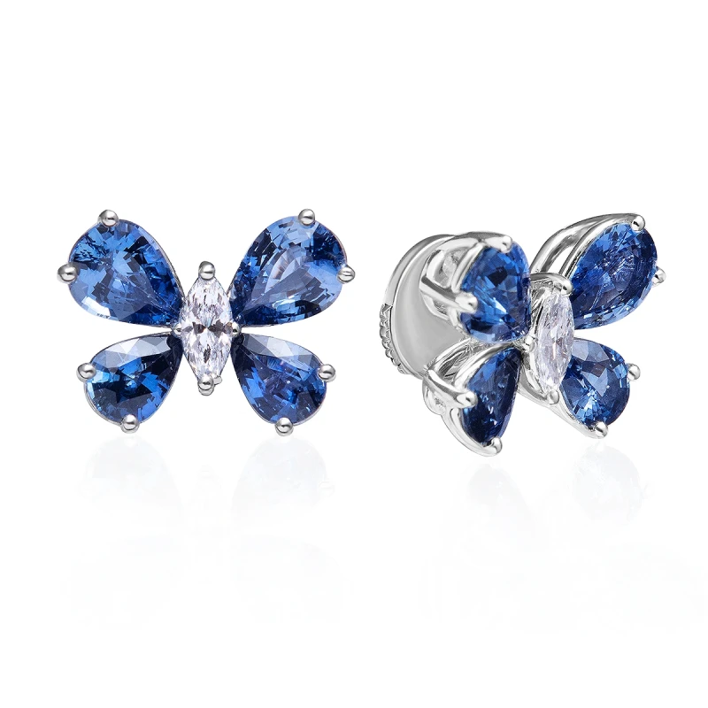 SAPPHIRES & DIAMOND EARRINGS