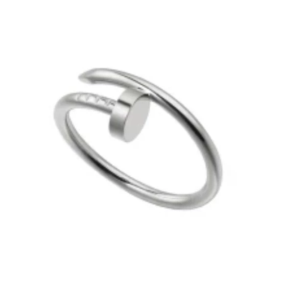 JUSTE UN CLOU RING, WHITE GOLD, SMALL MODEL (SIZE 57)