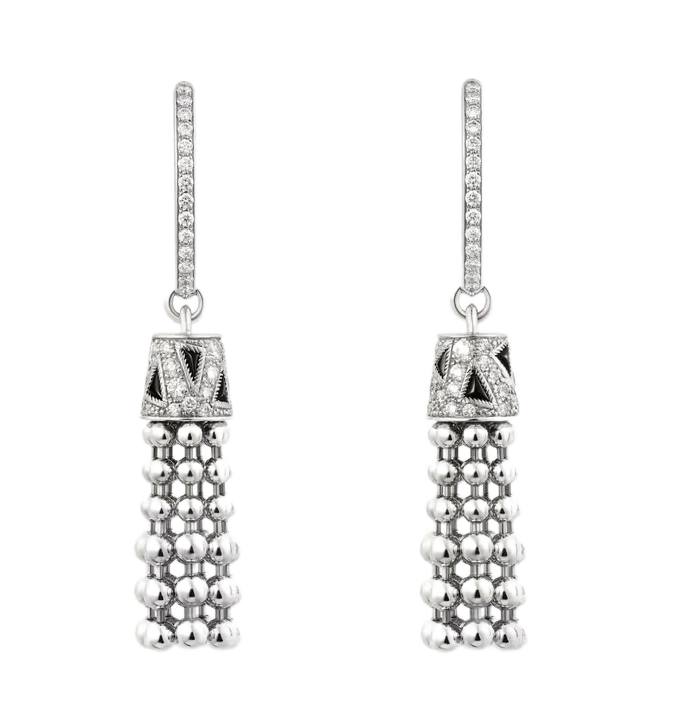 Panthère de Cartier earrings. White gold, onyx, diamonds