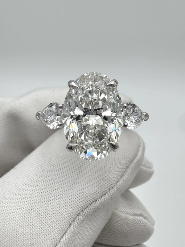 No name OVAL DIAMOND 5.05 CT G/VS2 RING (SIZE 51) GIA EXEX nn5.05CT G/VS2 5