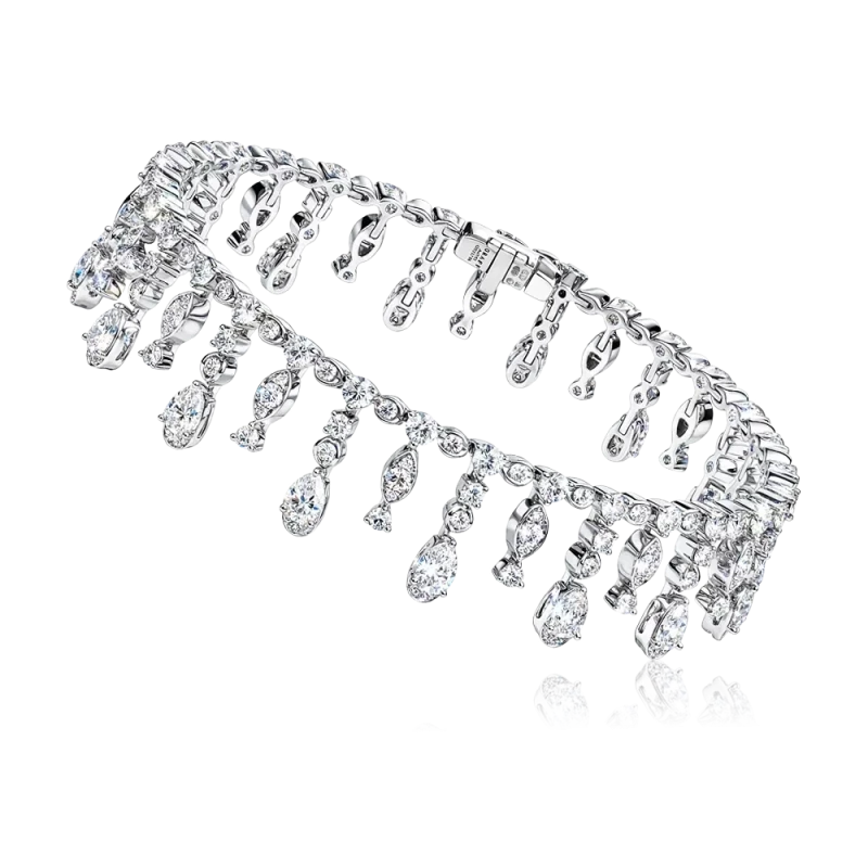 GRAFF White Gold White Pear Shape and Round Diamond Fringe 25.88 ct Set RGN977 3