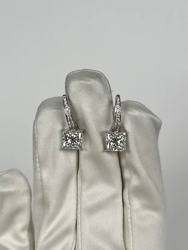 СЕРЬГИ NO NAME PRINCESS DIAMOND 3.01-3.05 ct H/VS1-VVS1 EARRINGS (GIA) NN3.01-3.05ct H/VS1-VVS1 GIA 2