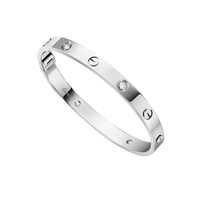 LOVE BRACELET 4 DIAMONDS  SINGLE-SCREW CLOSURE (SIZE 15)