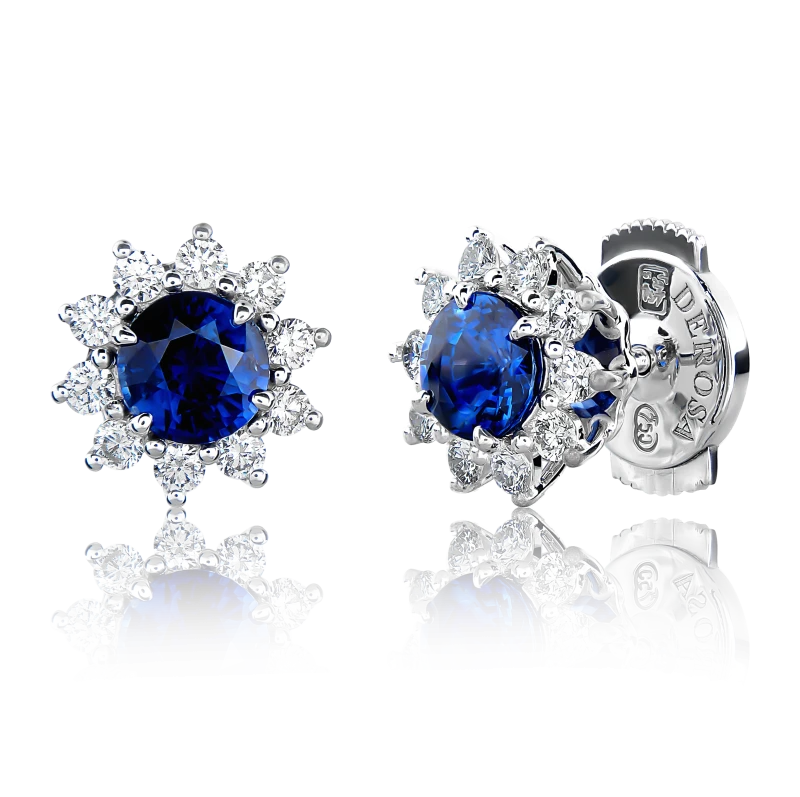Sapphire 2.29 ct and Diamond 0.68 ct Earrings