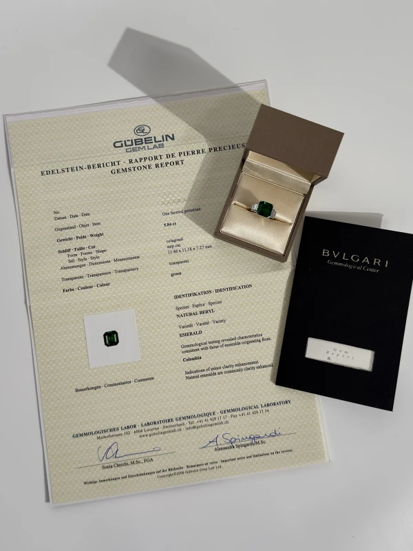 Bvlgari COLOMBIA EMERALD 5.84 CT DIAMOND RING BV.EM5.84 CT 5
