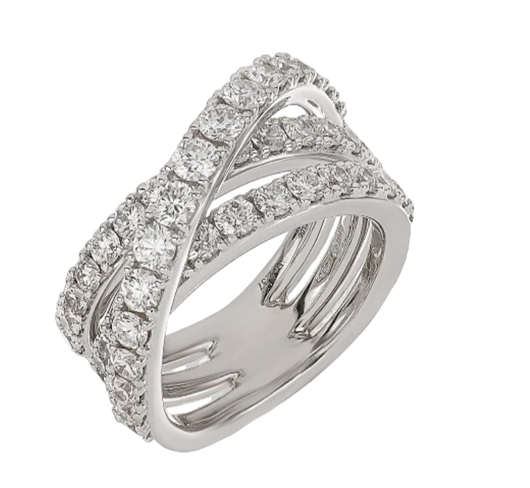 Кольцо из белого золота с бриллиантами