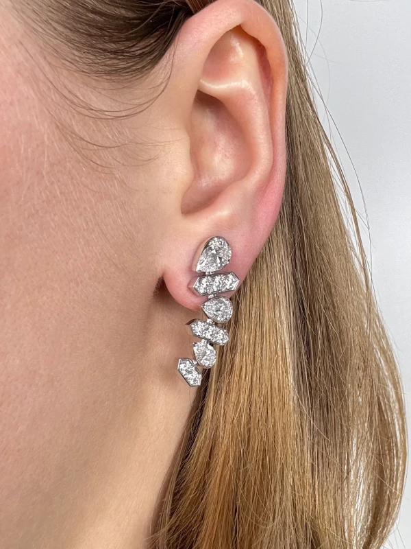 GRAFF PEAR SHAPE AND ROUND DOAMOND EAR CLIMBER EARRINGS RGE1742 4