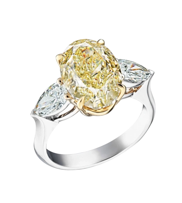 OVAL DIAMOND 5.01 CT FANCY YELLOW/VS1 RING (GIA)