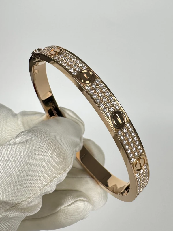 Cartier LOVE BRACELET, PINK GOLD, DIAMONDS (SIZE 18) N6036918 4
