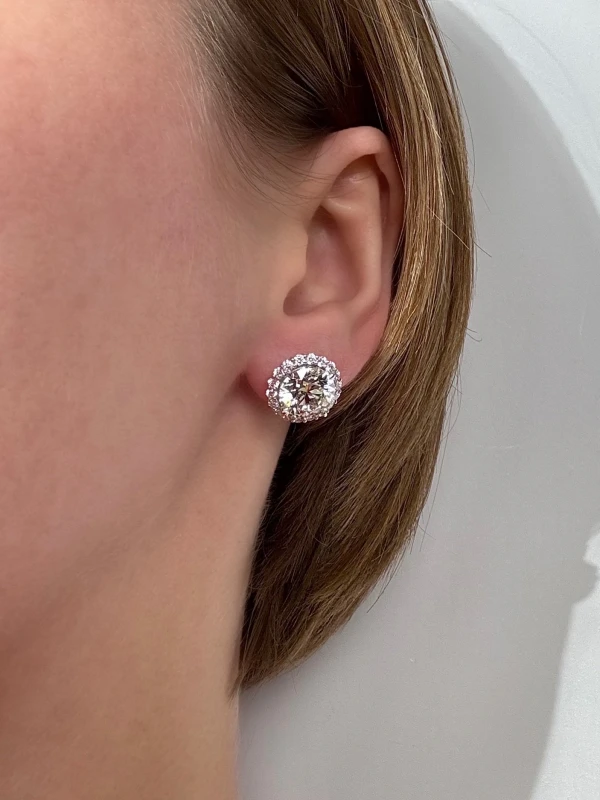 Earrings without a brand ROUND DIAMONDS 4.03-4.06 CT J/SI EARRINGS NN4.03-4.06 CT J/SI 2