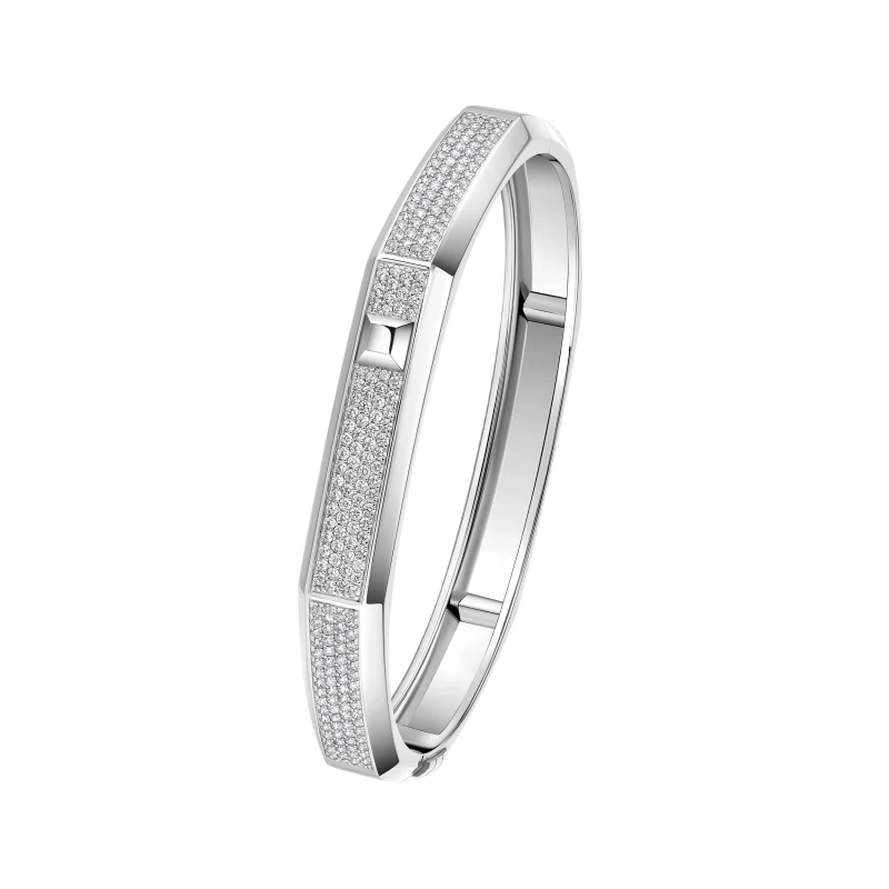 Modernist pavé bracelet, large model (SIZE M)